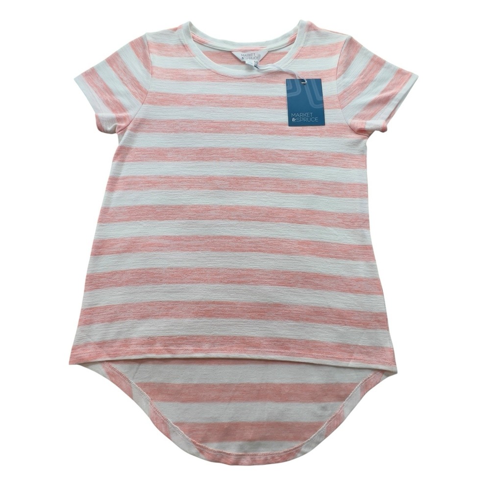 Market‎ & Spruce Stitch Fix Juuna HiLo Knit Stripe Tee XS Petite Casual Stretch - Picture 4 of 7